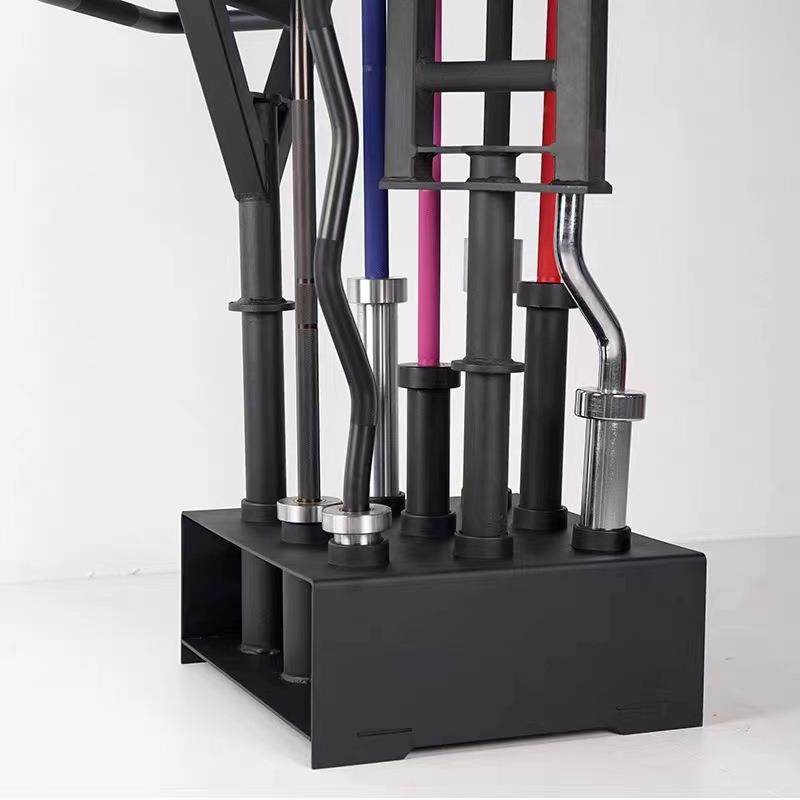 奥杆收纳九孔奥杆收纳插盘底座杠铃杆存放架商用大孔杆支架私教室