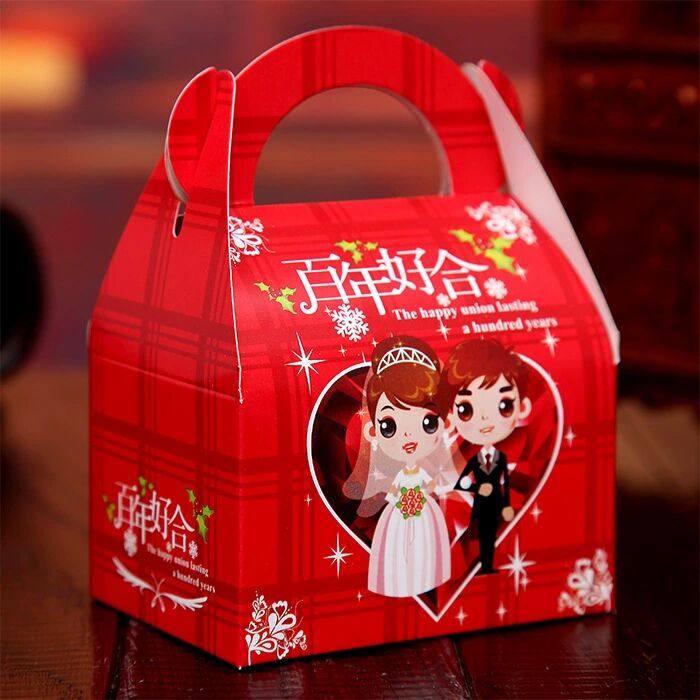 婚庆用品结婚回礼喜糖盒子手提绳中式婚礼糖果盒创意喜糖袋回礼盒