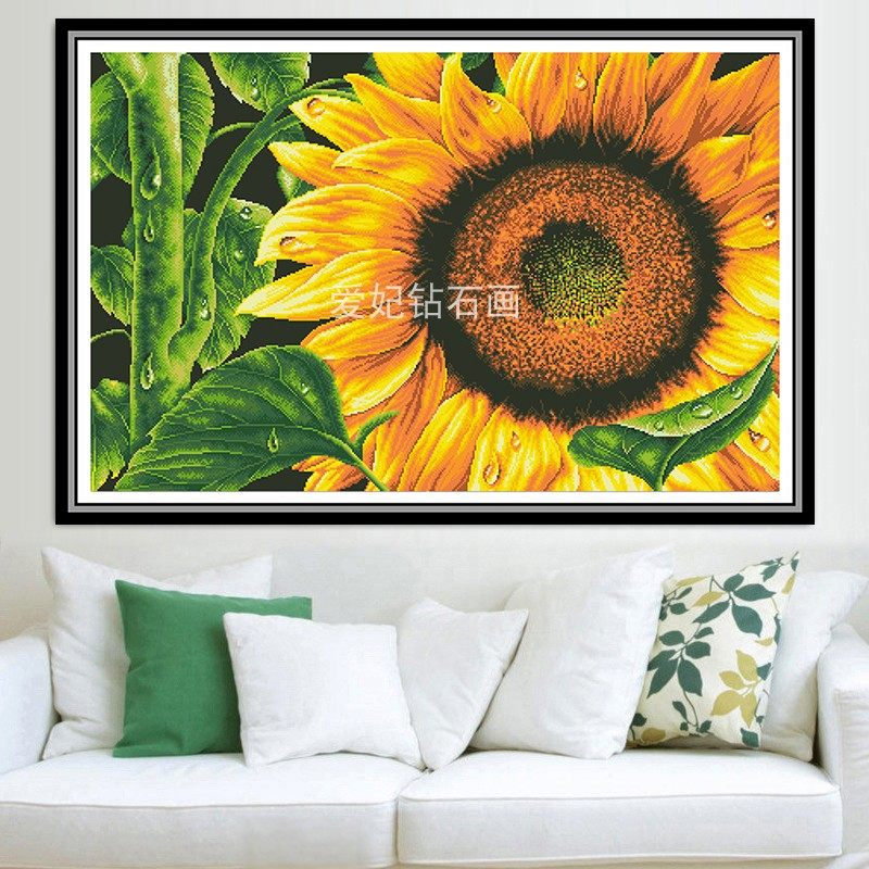 韩式餐厅卧室y方钻满钻钻石画一朵盛开的向日葵花朵贴钻十字绣,居家布艺,钻石绣,淘宝优惠券,粉丝福利购,淘宝优惠卷