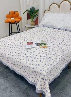 类四季通用绗缝宽边床盖夹棉加厚包边床单00*0c