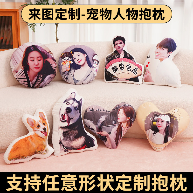 异形抱枕定y照片来图定做宠物枕头猫狗仿真靠枕靠垫玩偶