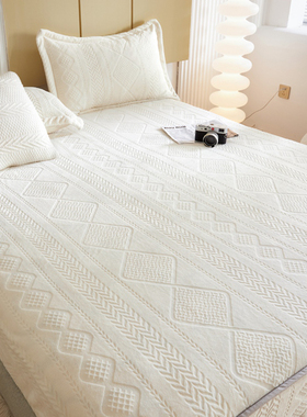 罗兰生活剪花床笠单件滑床罩冬季席梦思床垫保护套