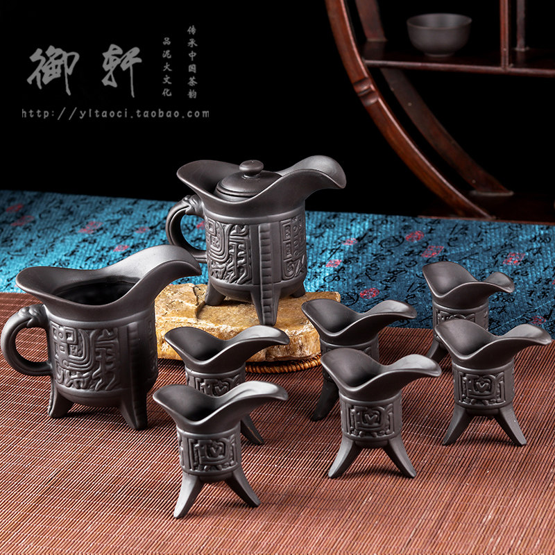 宜兴紫砂功夫茶具装将军茶壶茶杯茶海复古茶具茶道