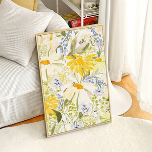 客厅餐厅沙发背景墙艺术油画抽象花卉挂画装 饰画走廊过道玄关壁画