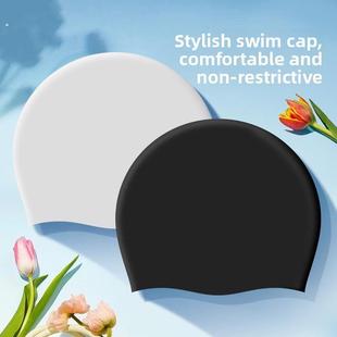 泳帽女防水不勒头加大款 长发专用舒适硅胶护耳成人大头围游泳帽男