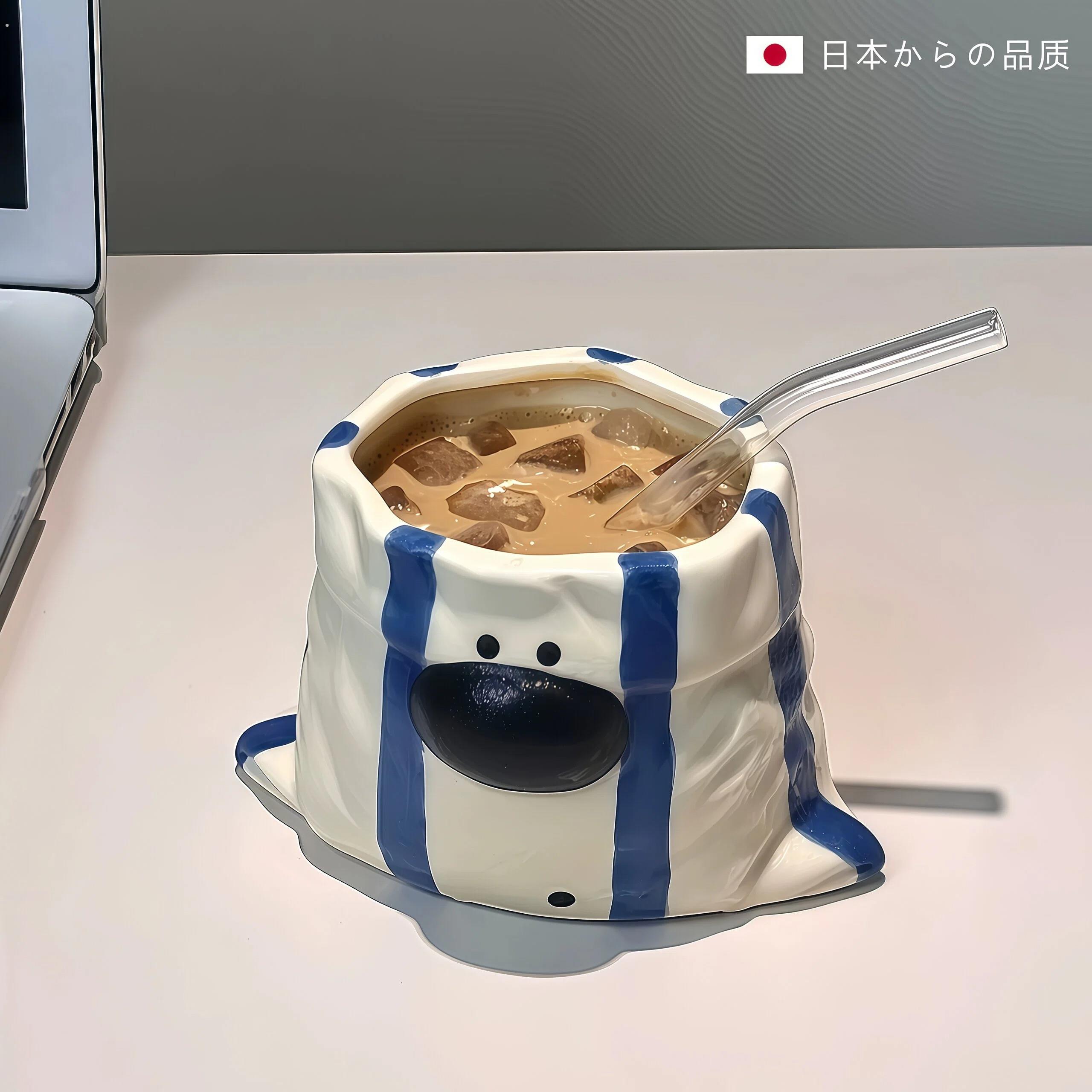 可爱到犯规の小狗杯…家用高颜值小众马克杯陶瓷布袋杯子咖啡杯
