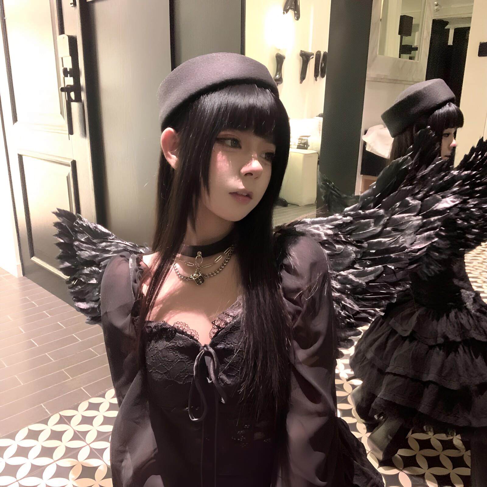 【爱上恶魔的优点】黑天使翅膀氛围感拍照道具创意暗黑系背饰装饰