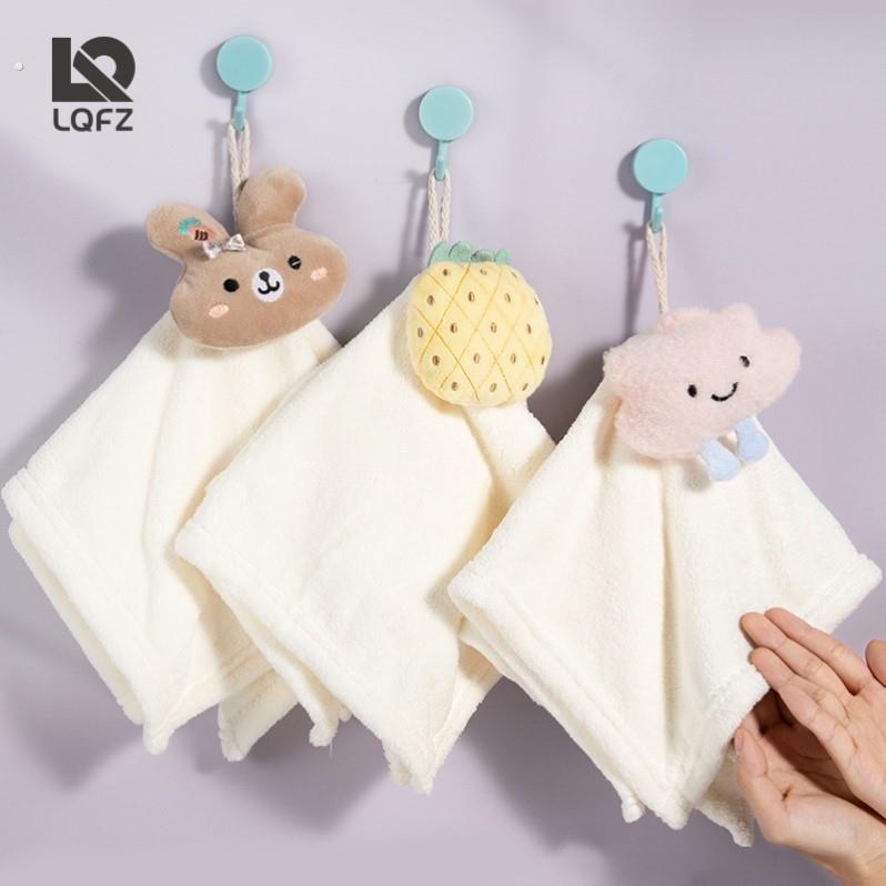 可爱擦手巾吸水挂式擦手毛巾卫生间厨房洗手布插手加厚儿童擦手帕