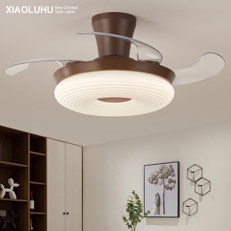 中古风扇灯2025新款吊扇灯超薄吸顶灯餐厅卧室客厅一体电风扇吊灯