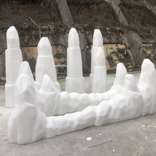 品牌店面门头贴挂墙泡沫雕塑仿真雪地雪柱雪挂雪景观道具美陈定