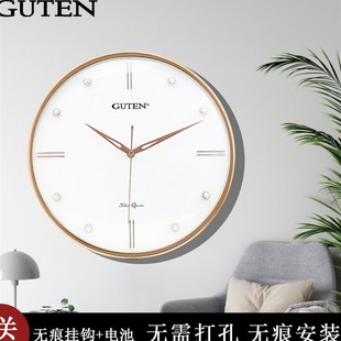 金钟宝挂钟镀金镶钻大气餐厅金属指针卧室静音石英客厅钟表