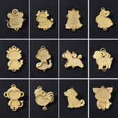 纤纤宋锦diy材料千里马独角兽十二生肖挂件挂饰吊坠底胚空托配件