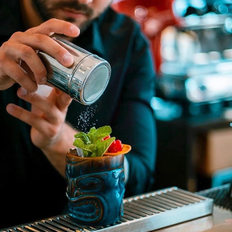 酒术 酒吧鸡尾酒撒粉罐调酒304不锈钢咖啡可可粉糖粉撒粉器撒粉筒