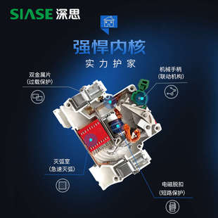 深思空气开关家用1P+N2P漏保断路器63A总空开电闸带漏电保护