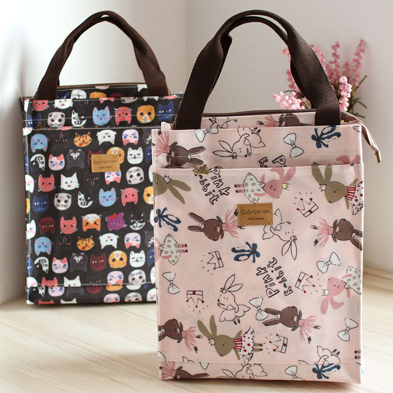 可爱粉色兔子水牛津布拉链文件包大饭盒包餐盘包复习袋补习包,收纳整理,饭盒袋,淘宝优惠券,粉丝福利购,淘宝优惠卷