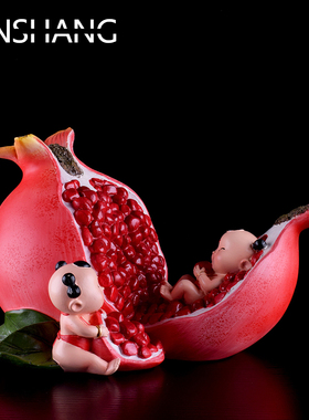 创意石榴装饰多子多福糖葫芦中国福娃工艺品礼品结婚生日