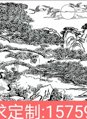 浮雕白描图灰度图设计 图方案石雕图案设计深化施工图加工作