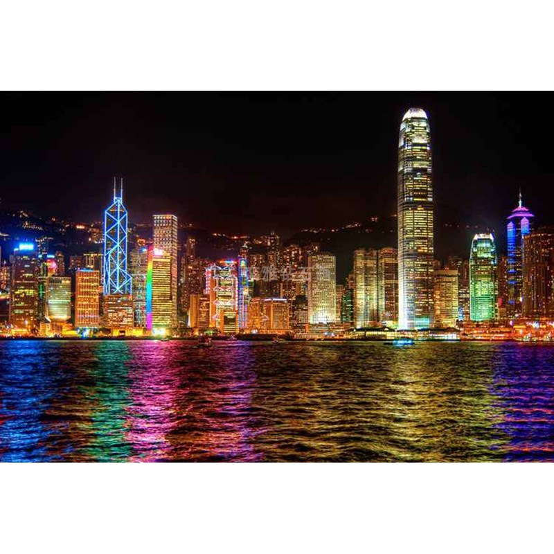 方钻满钻钻石画香港维多利亚港湾夜景手工贴钻点钻十字绣钻