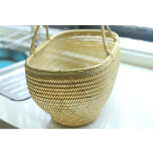 精品家用手工竹编篮厨房买菜手提竹篮子装 鸡蛋农用细蔑小竹篮大号