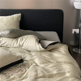 高档夏季 轻奢侘寂风60s兰精天丝四件套A 丝滑床单被套绸缎裸睡被