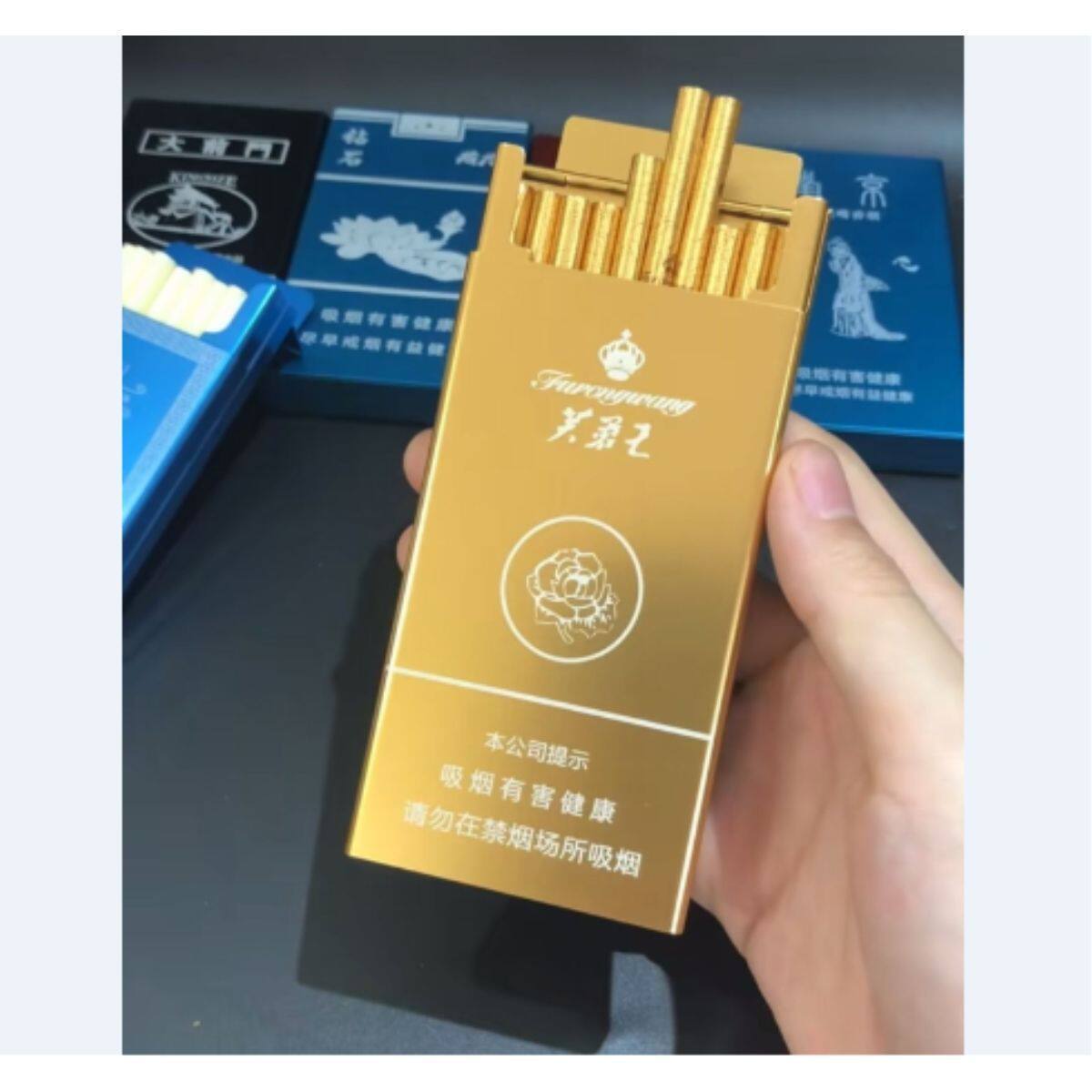 网红超薄铝合金20支装细支烟盒创意自动弹盖男女通用烟盒抗压防潮