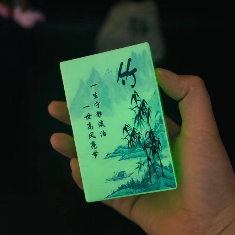 夜光烟盒自动弹盖20支装便携翻盖软硬通用抗压防潮香烟盒送男友潮