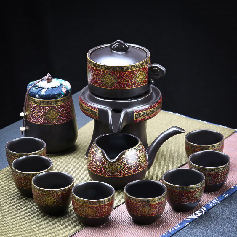 茶具装简约懒人半全自动石磨盘功夫泡茶器茶杯