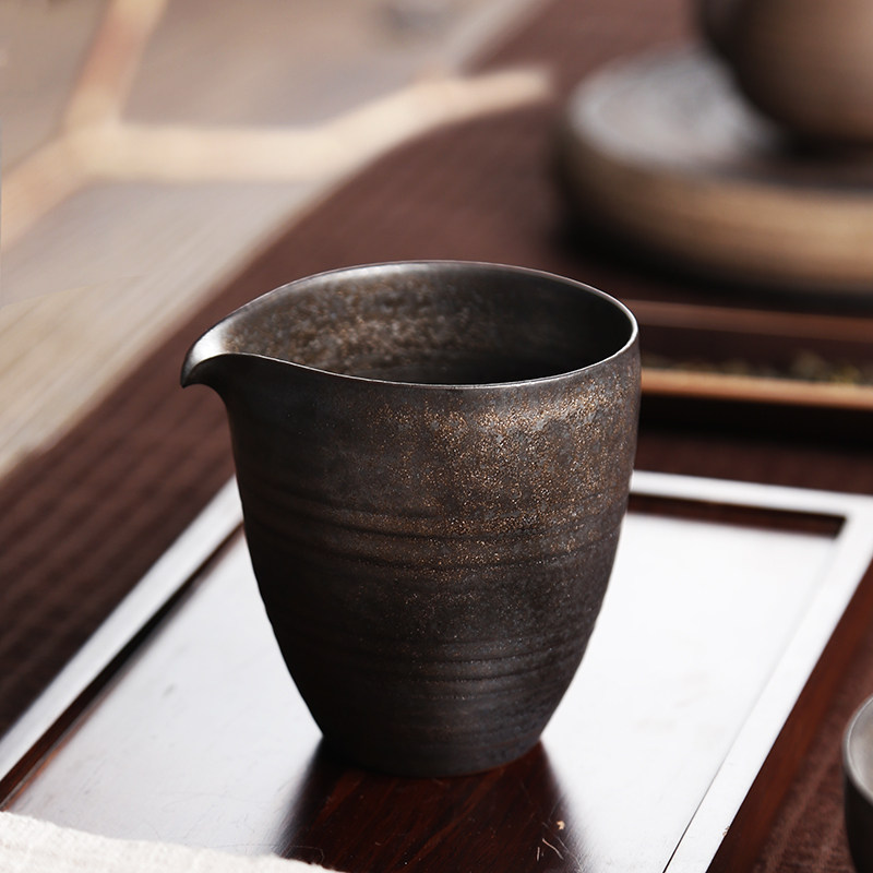 粗陶分茶器茶海公杯手工日式功夫茶具茶漏装杯