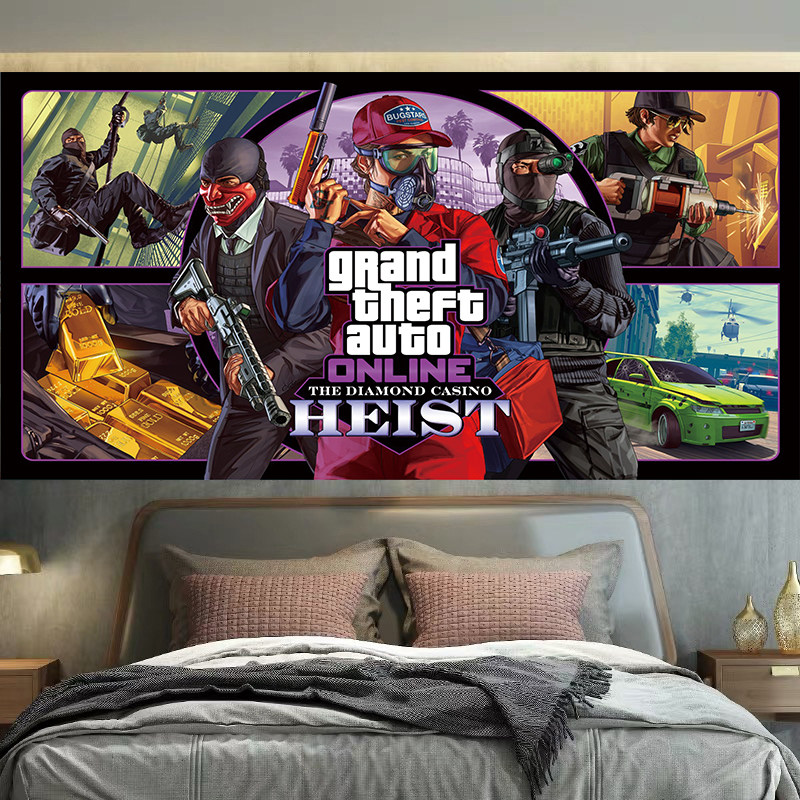 侠盗猎车宿舍墙布背景布挂布网红个性简约挂毯