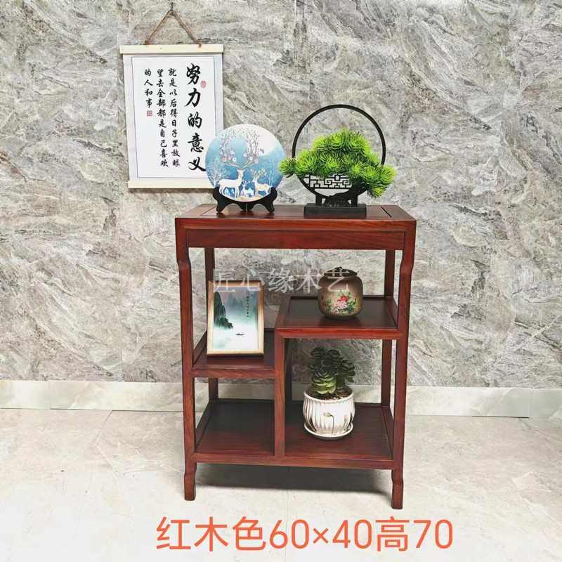 匠心缘中式老榆木博古架简约客厅实木花架博物架盆景架茶叶架子