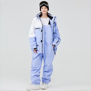 新款滑雪服女男款套装冬季户外滑雪背带裤单板双板保暖运动滑雪衣