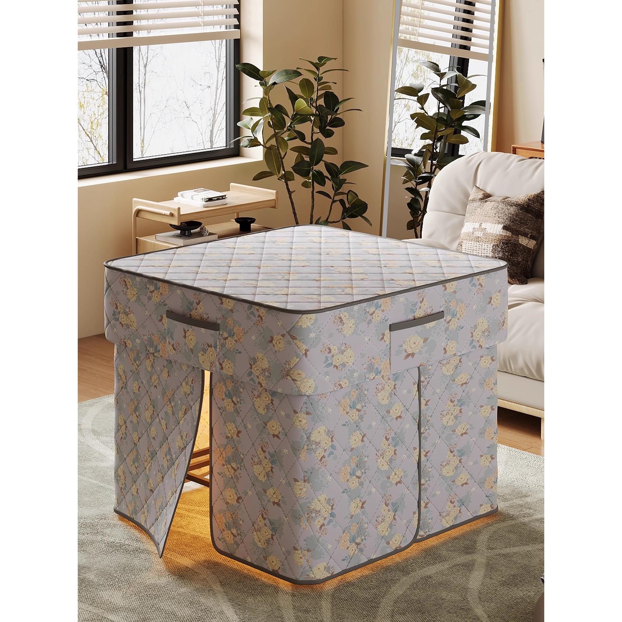 烤火桌子家用秋冬季室内取暖桌烤火架正方形简易冬季炕桌餐桌茶几