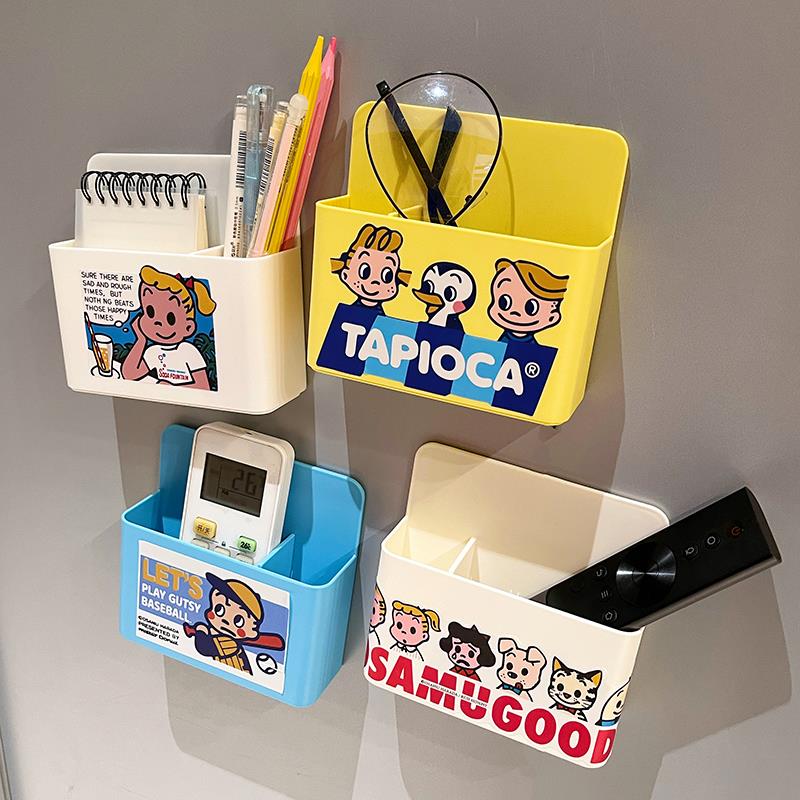 磁吸收纳盒冰箱贴侧面置物盒磁铁入户门装饰壁挂免打孔可爱磁铁贴