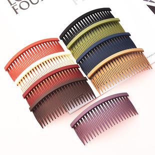 时尚 素雅磨砂大号插梳女前额固定刘海碎发发箍后脑勺发梳发卡头饰