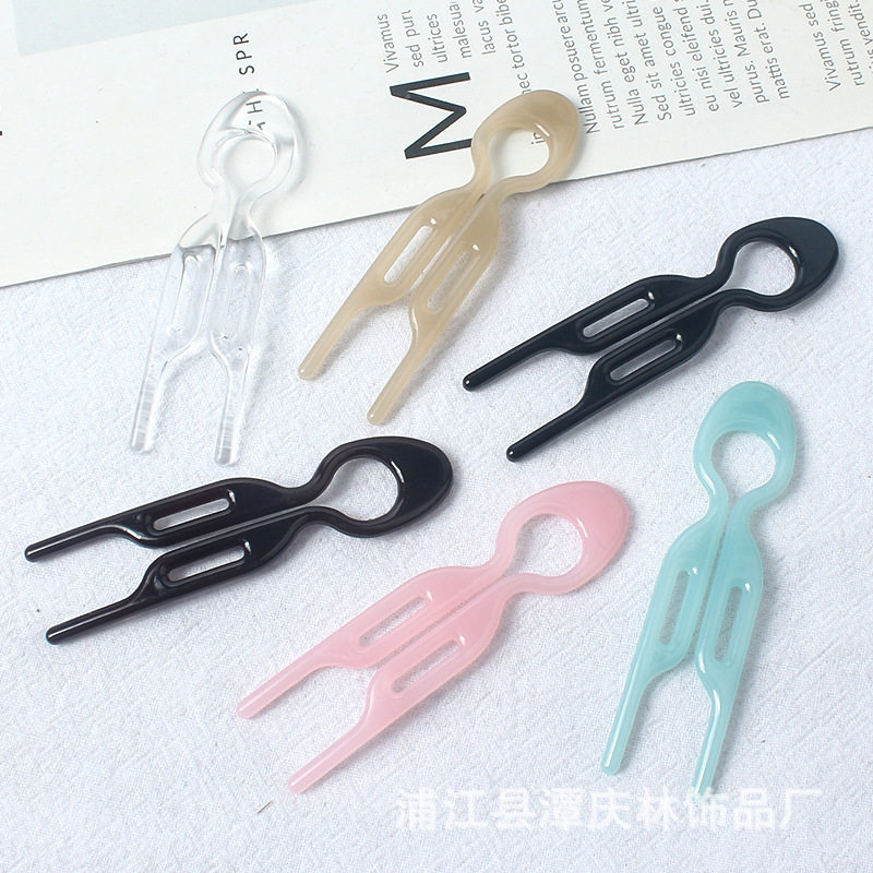 欧美风大号u型发簪女后脑勺盘发器简约簪子百搭发卡发插
