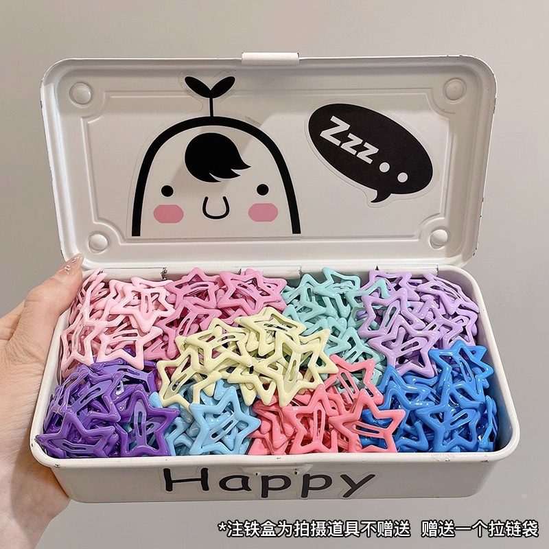 多巴胺边夹发卡彩色星星发夹女y2k可爱刘海bb夹侧边碎发夹子头饰