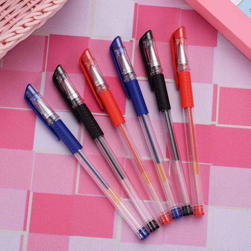 中性笔 办公文具签字碳素笔 学生考试水笔黑色红色蓝色