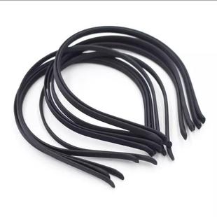 高弹力发箍胚底塑料头箍底板加长手工发饰品材料黑色套布头扣底胚