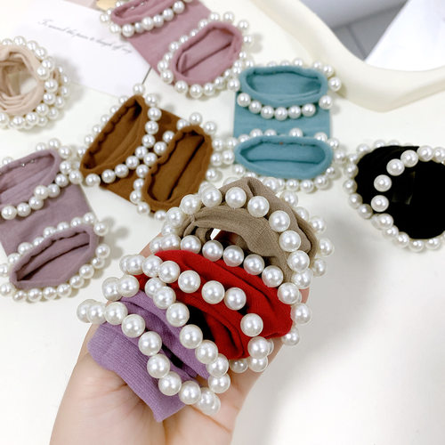 珍珠面膜发圈女感扎头马尾皮筋发绳高弹力耐用丸子头头绳头饰