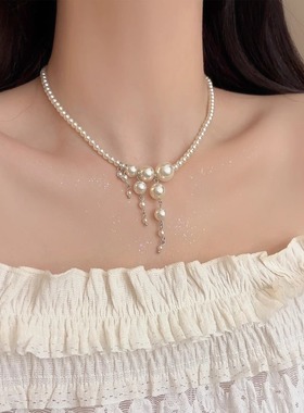 【月光恋人】法式气质珍珠项链女