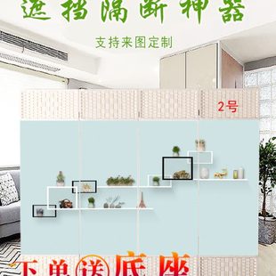 饰移动折屏美容院隔断墙新式 屏风隔断客厅遮挡背景装 简约现代屏风