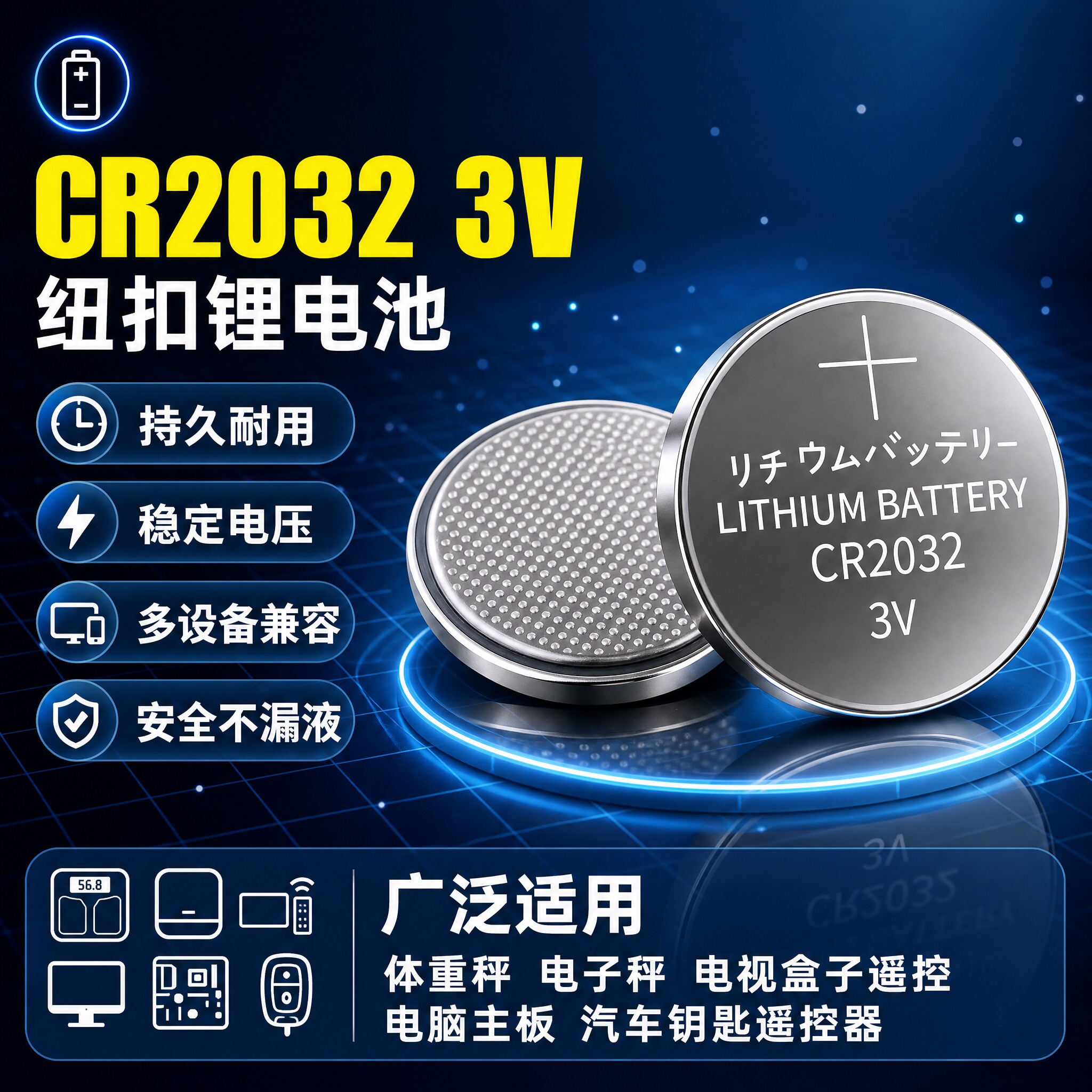 CR2032/3V纽扣电池电子秤门禁