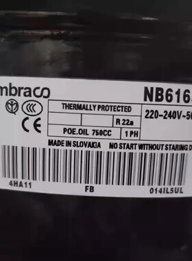 全新原装恩布拉科阿斯帕拉NB6152E NB6165E冰箱冷柜制冷压缩机R22