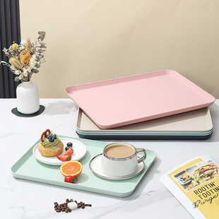 托盘大号商用酒店幼儿园长方形塑料加厚拖盘茶盘茶杯接水盘子