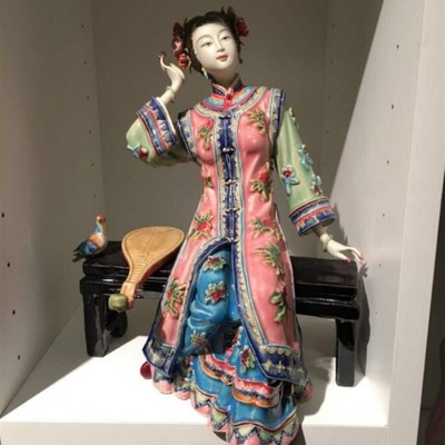石湾陶瓷公仔红楼梦十二金钗仕女手工摆件林乃河手工创意礼品
