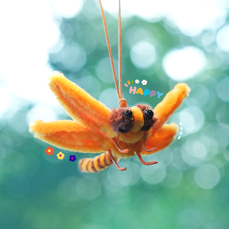 蜻蜓汽车挂件车内吊饰车载后视镜挂饰创意手工编织diy材料包礼物