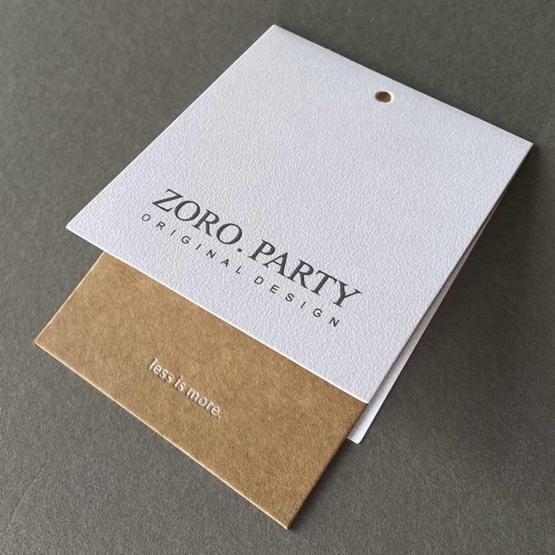 吊牌定制 女装折叠挂牌定做 轻奢艺术纸张卡片订做LOGO印刷