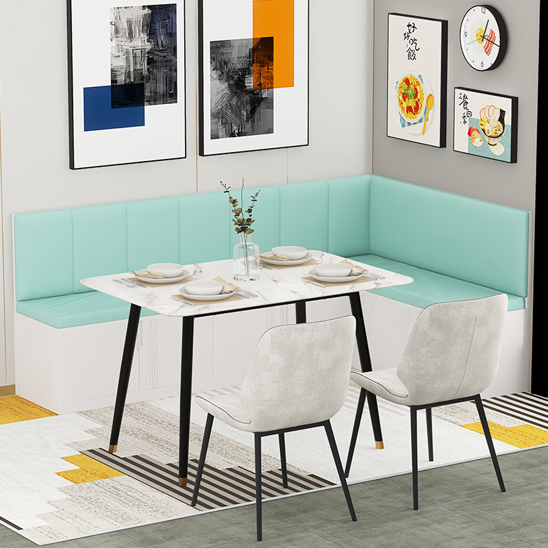 家用卡座餐椅简约软包靠背储物飘窗柜L型转角小户型实木沙发定制