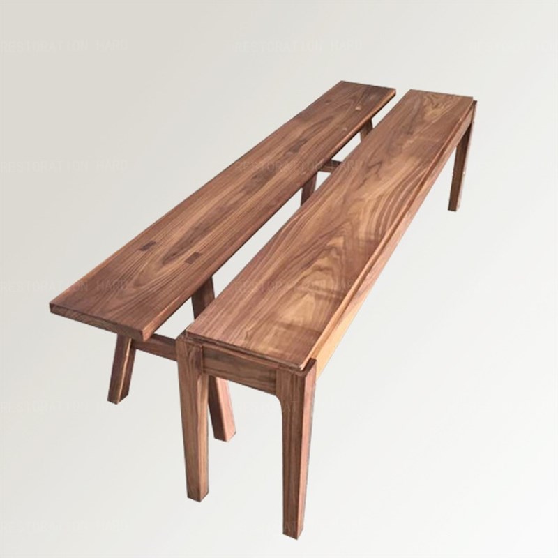 简域长条凳实木长板凳餐凳长椅凳北美黑胡桃木休闲凳原木凳换鞋凳
