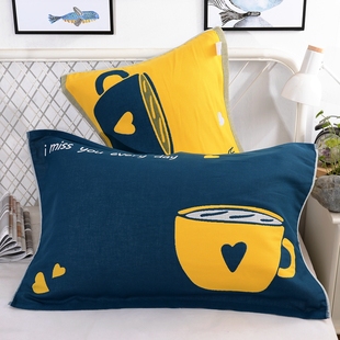 吸汗 简约情侣枕头盖巾夏季 纯棉纱布枕巾一对装 全棉高档单人北欧式